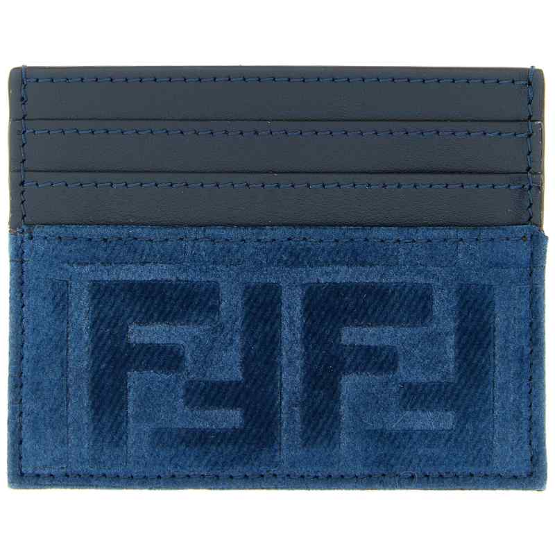 Fendi Ff Denim Card Holder
