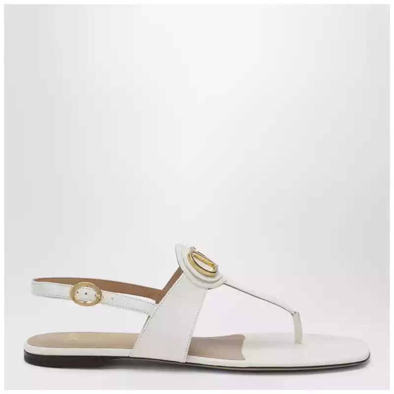Valentino Garavani Ivory VLogo Signature Thong Sandals