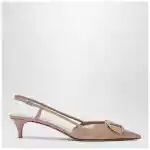 Valentino Garavani Vlogo Signature slingback pumps pink in patent leather