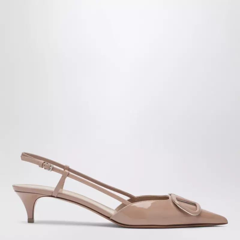 Valentino Garavani Vlogo Signature slingback pumps pink in patent leather