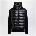 Moncler Blue padded wool zip-up hoodie
