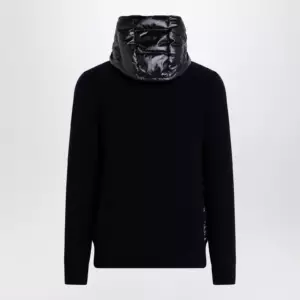 Moncler Blue padded wool zip-up hoodie