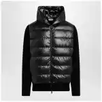 Moncler Black padded wool zip-up hoodie