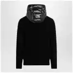 Moncler Black padded wool zip-up hoodie