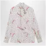 Valentino Vanilla silk shirt with logo print