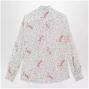 Valentino Vanilla silk shirt with logo print