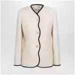 Valentino Milk-honey coloured silk and linen jacket