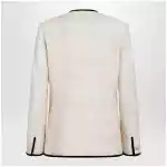 Valentino Milk-honey coloured silk and linen jacket
