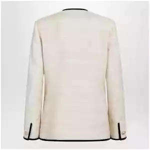 Valentino Milk-honey coloured silk and linen jacket