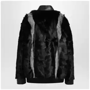 Valentino Black/Grey shearling and leather jacket