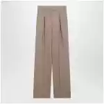 Valentino Mud-colored pinstripe wool trousers