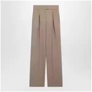 Valentino Mud-colored pinstripe wool trousers