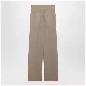 Valentino Mud-colored pinstripe wool trousers