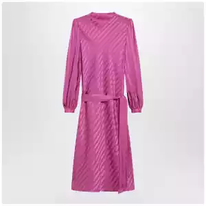 Valentino Fuchsia silk jacquard midi dress