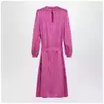 Valentino Fuchsia silk jacquard midi dress