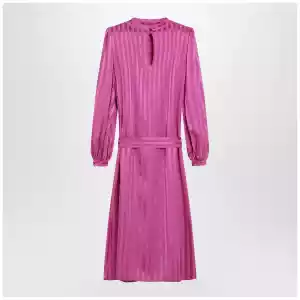 Valentino Fuchsia silk jacquard midi dress