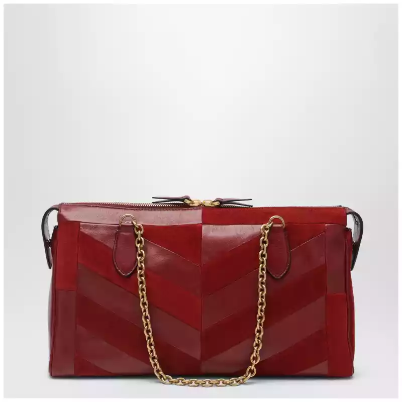 Valentino Garavani Medium Panthea shoulder bag in suede and nappa leather with Chevron pattern