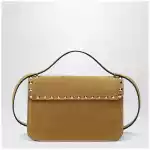 Valentino Garavani Rockstud Havana small crossbody bag in beige suede