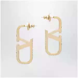 Valentino Garavani Gold-tone VLogo Signature earrings with Swarovski crystals