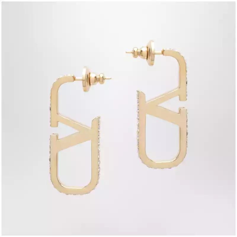 Valentino Garavani Gold-tone VLogo Signature earrings with Swarovski crystals