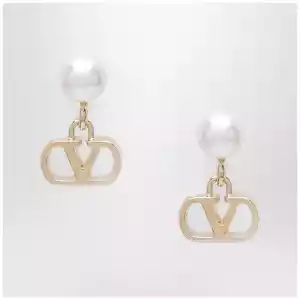 Valentino Garavani Gold-tone VLogo Signature earrings with pearl