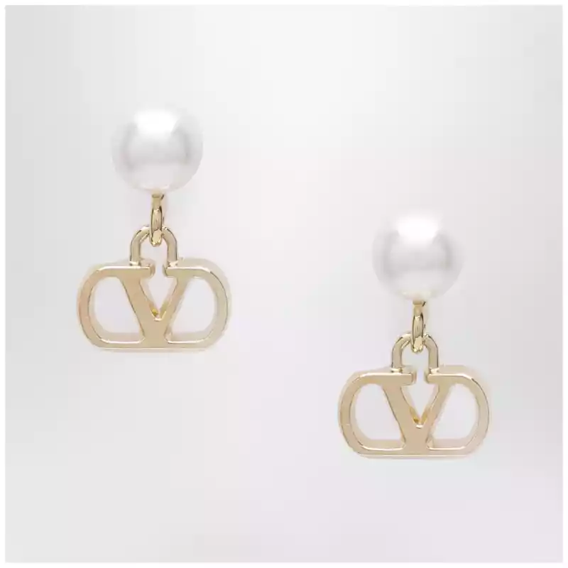 Valentino Garavani Gold-tone VLogo Signature earrings with pearl