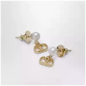 Valentino Garavani Gold-tone VLogo Signature earrings with pearl