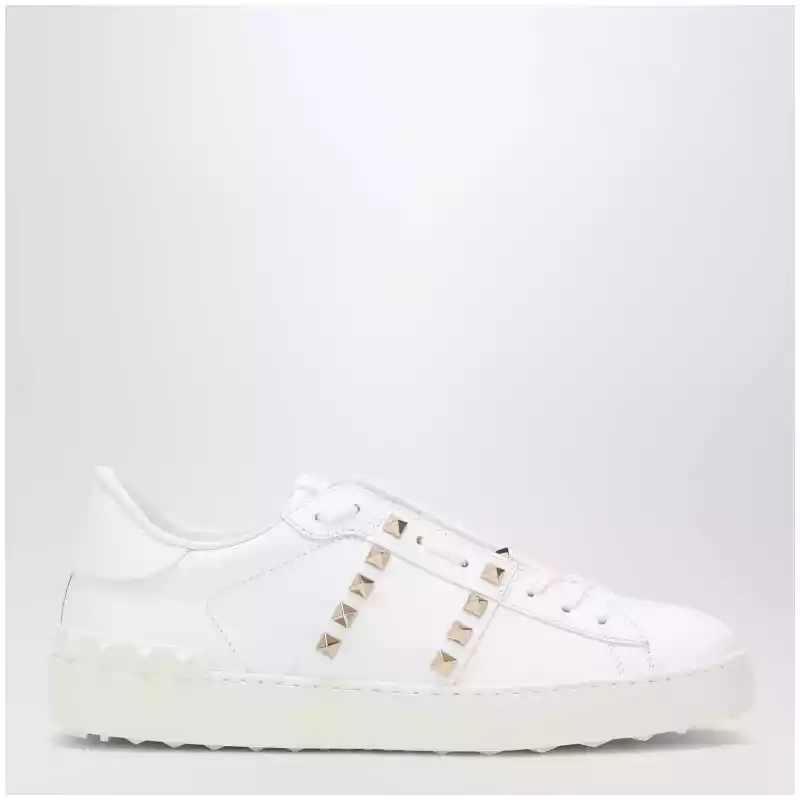 Valentino Garavani White leather Rockstud zip card holder