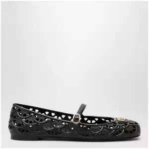 Valentino Garavani Black VLogo Signature rubber ballet flats
