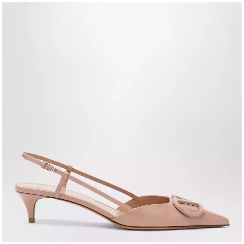9W2S0Q70DUW_T_VALE-GF9.a Valentino Garavani Cinnamon pink VLogo Signature patent leather slingback pumps