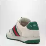 GUCCI Screener sneakers in white/green mesh and leather