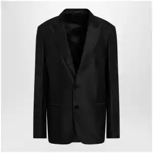 GUCCI Oversized fine silk faille jacket in black