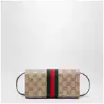 GUCCI Small pouch in GG canvas with Web stripe