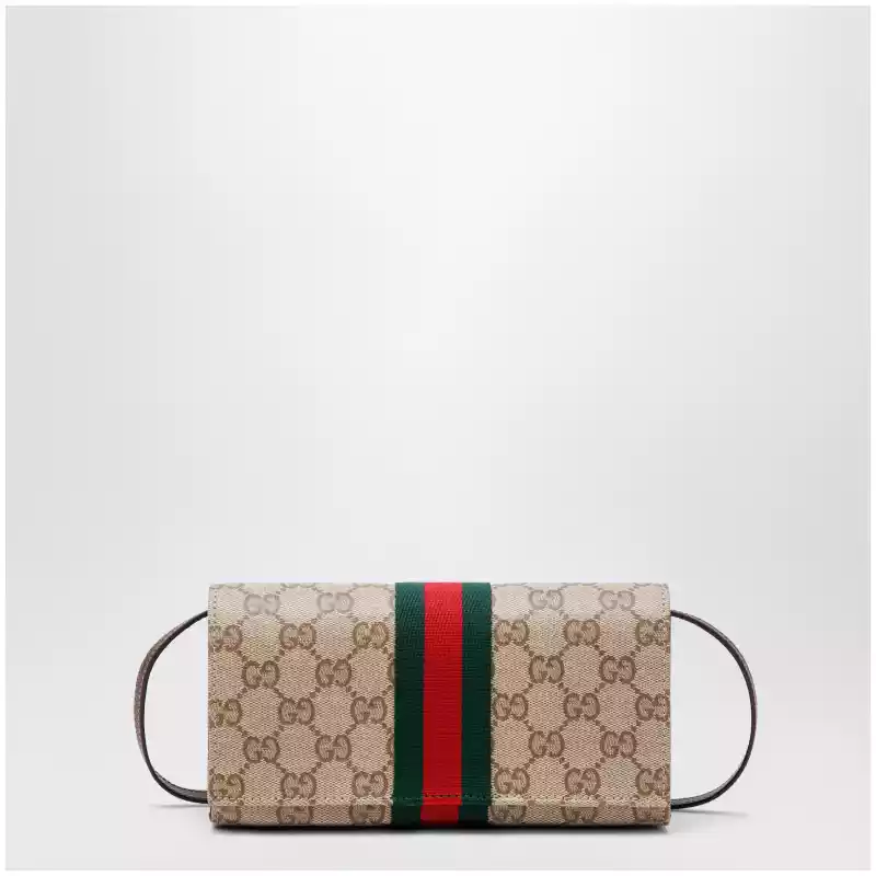 A002KMFAF8R_T_GUC-8547.a GUCCI Small pouch in GG canvas with Web stripe