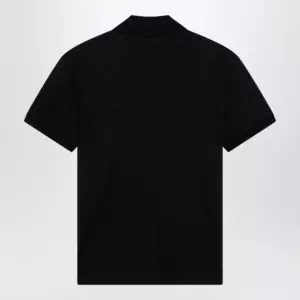 GUCCI Black GG jacquard technical jersey polo shirt