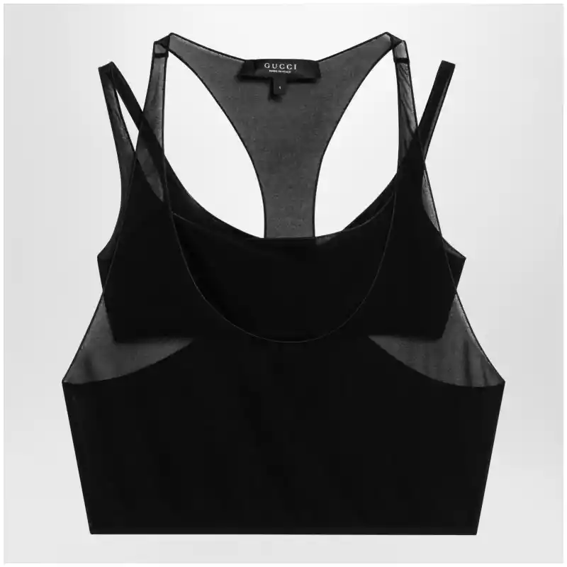GUCCI Black lightweight crêpe jersey bralette set