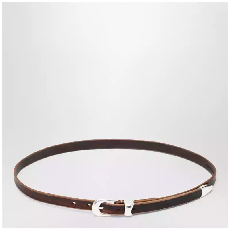 Our Legacy Olega belt in brown calfskin leather