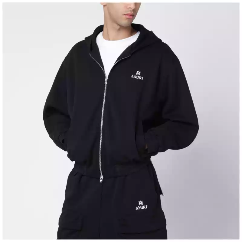 AMIRI Black cotton-blend zip sweatshirt