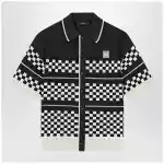 AMIRI Checkered mesh sweater with logo embroidery