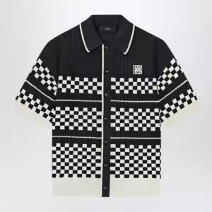 AMIRI Checkered mesh sweater with logo embroidery
