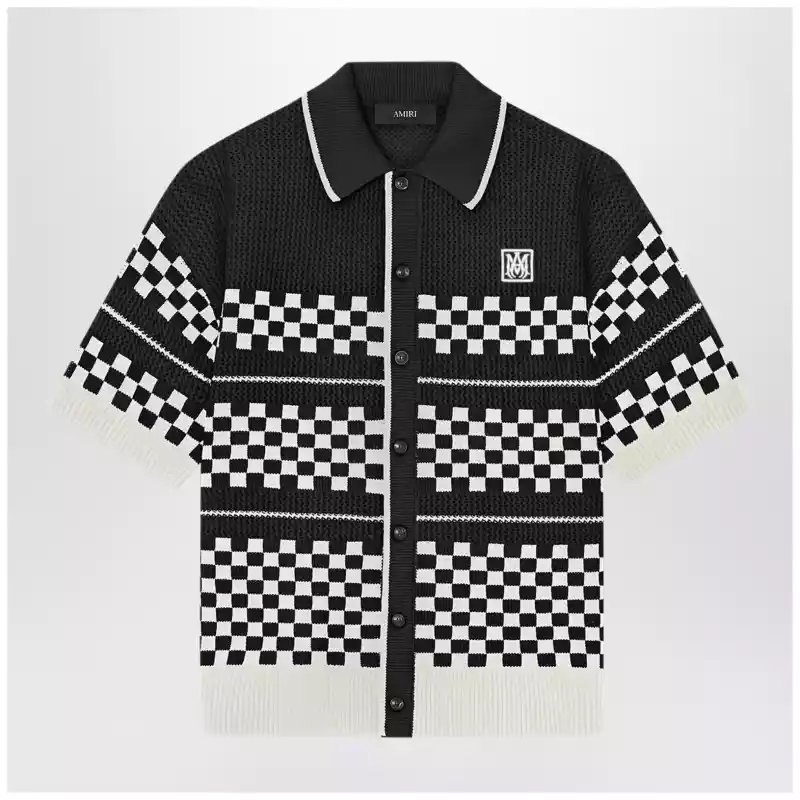 AMIRI Checkered mesh sweater with logo embroidery