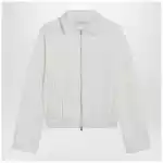 Max Mara White cropped sweatshirt in silk blend