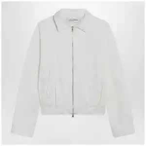 Max Mara White cropped sweatshirt in silk blend