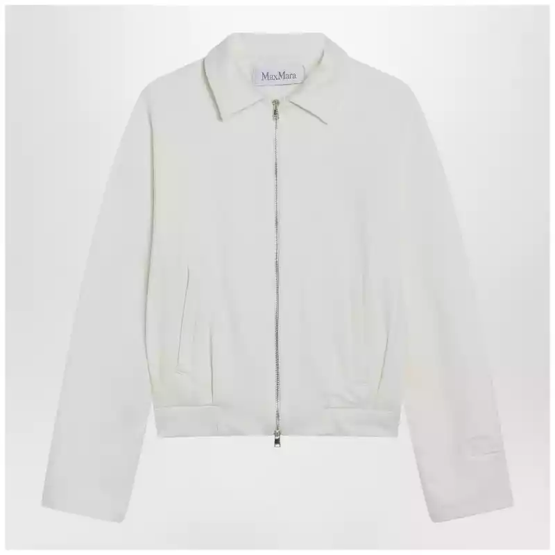 ARGENTACO_R_MAXM-001.x Max Mara White cropped sweatshirt in silk blend
