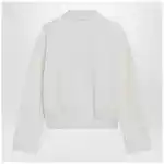 Max Mara White cropped sweatshirt in silk blend