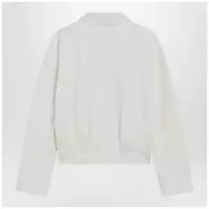 Max Mara White cropped sweatshirt in silk blend