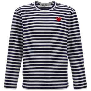 Comme Des Garçons Play Logo Patch Stripes T-shirt