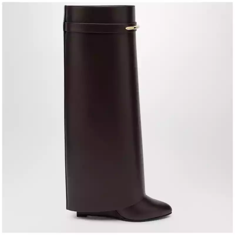 Givenchy Shark Pinch leather boots in ebony brown