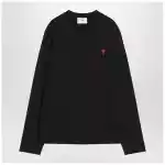 Ami Paris Black Ami De Coeur T-shirt