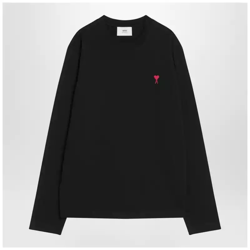 Ami Paris Black Ami De Coeur T-shirt